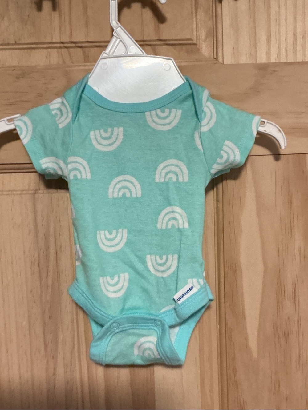 Onesies Mint Green Rainbow Print One-Piece Bodysuit